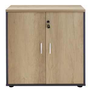 069 000019 2 Bookcase Lotus pakoworld in oak - dark grey color 80x40x80cmOffice furniture > Office cupboards