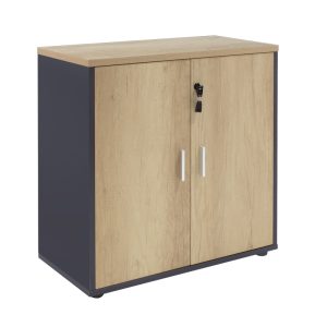 069 000019 Bookcase Lotus pakoworld in oak - dark grey color 80x40x80cmOffice furniture > Office cupboards