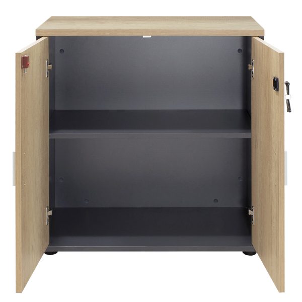 069 000019 4 Bookcase Lotus pakoworld in oak - dark grey color 80x40x80cmOffice furniture > Office cupboards