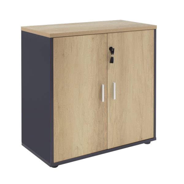 069 000019 Bookcase Lotus pakoworld in oak - dark grey color 80x40x80cmOffice furniture > Office cupboards