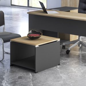 069 000021 3 Coffee table Lotus pakoworld in oak - dark grey 60x60x45cmOffice furniture > Auxiliary office furnitures