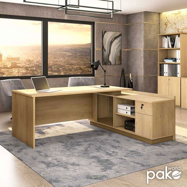 069 000029 2 Work desk professional Amazon pakoworld right corner sonoma color 180x160x76cmOffice furniture > Professional desk