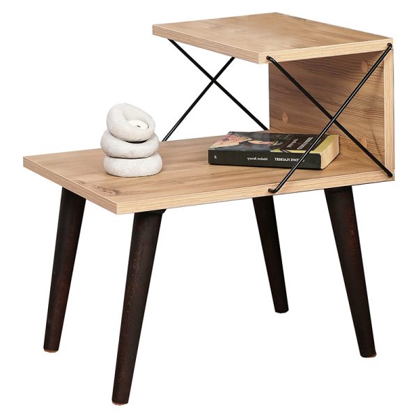 071 001532 Side table-bedside table Gather pakoworld sonoma-walnut 50x40x55cmIndoor furniture > Bedside tables