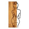 071 001570 Oval mirror Baloa pakoworld mdf in natural shade 44x4x80cmDecoration > Mirrors