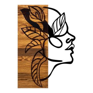 071 001581 Wall deco Redian pakoworld pine wood in natural color and black metal 34x3x50cmDecoration > Decorations > Wall Decorations
