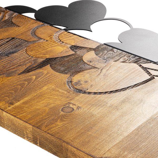 071 001582 2 Wall deco Hearby pakoworld pine wood in natural color and black metal 39x3x58cmDecoration > Decorations > Wall Decorations