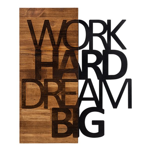 071 001583 Wall deco Deseze pakoworld pine wood in natural color and black metal 48x3x58cmDecoration > Decorations > Wall Decorations