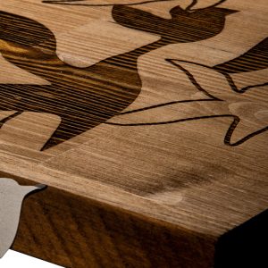 071 001585 2 Wall deco Excore pakoworld pine wood in natural color and black metal 111x3x25cmDecoration > Decorations > Wall Decorations