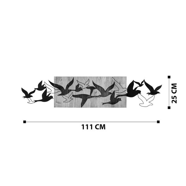 071 001585 3 Wall deco Excore pakoworld pine wood in natural color and black metal 111x3x25cmDecoration > Decorations > Wall Decorations