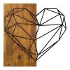 071 001601 Wall deco Trelbo pakoworld pine wood in natural color and black metal 58x3x58cmDecoration > Decorations > Wall Decorations
