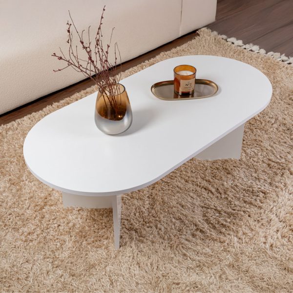 071 001606 2 Coffee table Tabletod pakoworld in white color 119x60x40cmIndoor furniture > Coffee tables