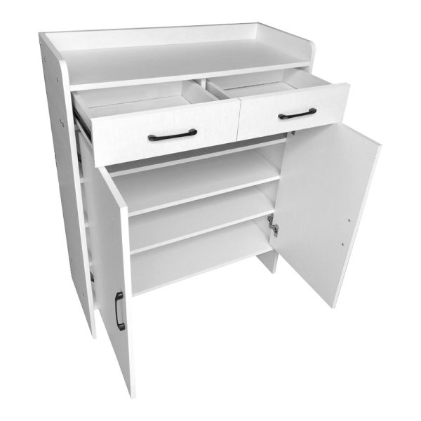 072 000145 2 Gazen pakoworld 12-pair shoe rack with drawers in white 80x33x100cmIndoor furniture > Shoe storage cabinet & cupboards