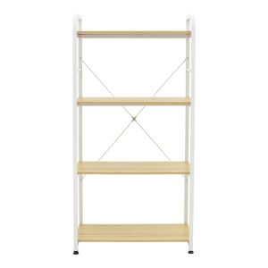 072 000147 2 Floor-standing shelf Depo pakoworld white metal-mdf in natural shade 60x40x120cmIndoor furniture > Home organization > Kitchen > Shelves