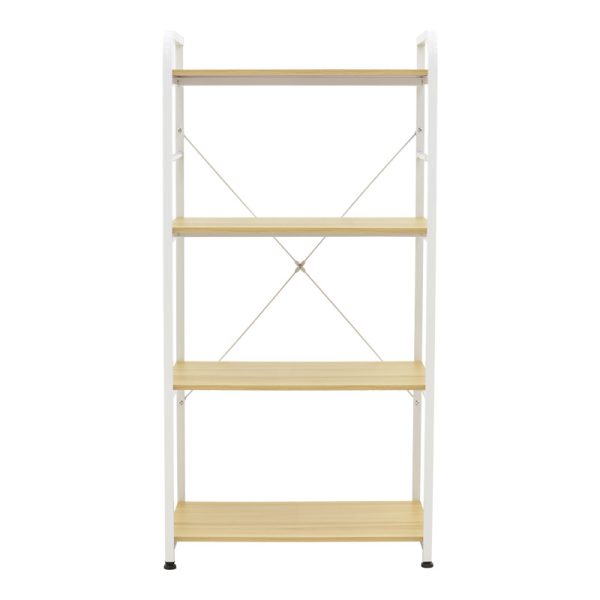 072 000147 2 Floor-standing shelf Depo pakoworld white metal-mdf in natural shade 60x40x120cmIndoor furniture > Home organization > Kitchen > Shelves