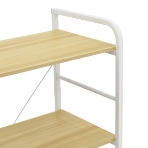 072 000147 3 Floor-standing shelf Depo pakoworld white metal-mdf in natural shade 60x40x120cmIndoor furniture > Home organization > Kitchen > Shelves