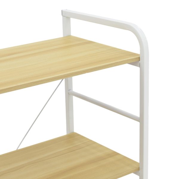 072 000147 3 Floor-standing shelf Depo pakoworld white metal-mdf in natural shade 60x40x120cmIndoor furniture > Home organization > Kitchen > Shelves