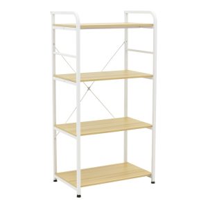 072 000147 Floor-standing shelf Depo pakoworld white metal-mdf in natural shade 60x40x120cmIndoor furniture > Home organization > Kitchen > Shelves