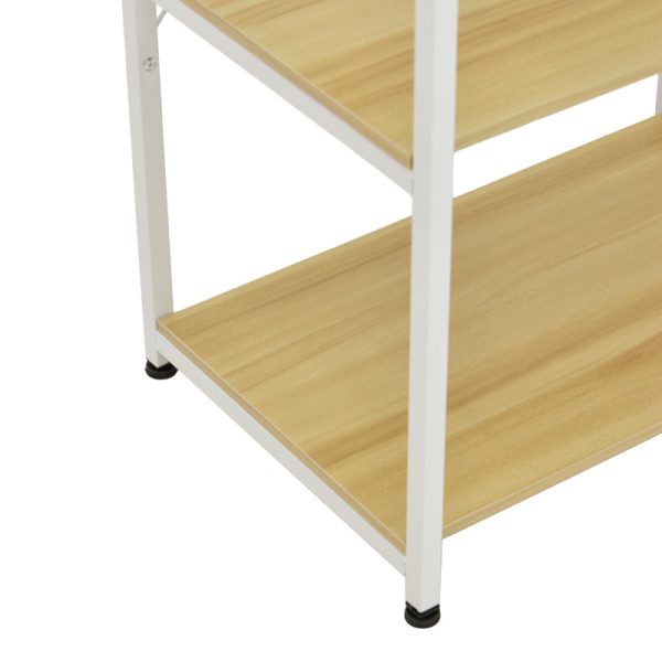 072 000147 4 Floor-standing shelf Depo pakoworld white metal-mdf in natural shade 60x40x120cmIndoor furniture > Home organization > Kitchen > Shelves