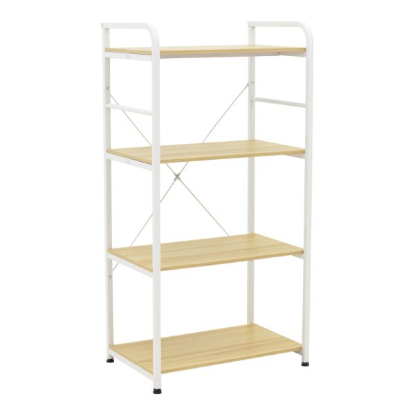 072 000147 Floor-standing shelf Depo pakoworld white metal-mdf in natural shade 60x40x120cmIndoor furniture > Home organization > Kitchen > Shelves