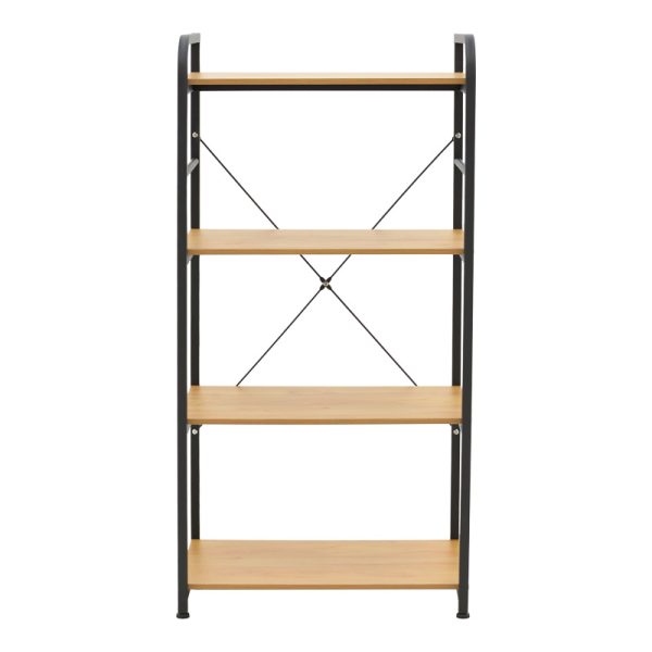 072 000148 2 Floor-standing shelf Depo pakoworld black metal-mdf in oak shade 60x40x120cmIndoor furniture > Home organization > Kitchen > Shelves