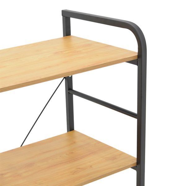 072 000148 3 Floor-standing shelf Depo pakoworld black metal-mdf in oak shade 60x40x120cmIndoor furniture > Home organization > Kitchen > Shelves