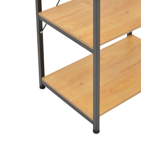 072 000148 4 Floor-standing shelf Depo pakoworld black metal-mdf in oak shade 60x40x120cmIndoor furniture > Home organization > Kitchen > Shelves