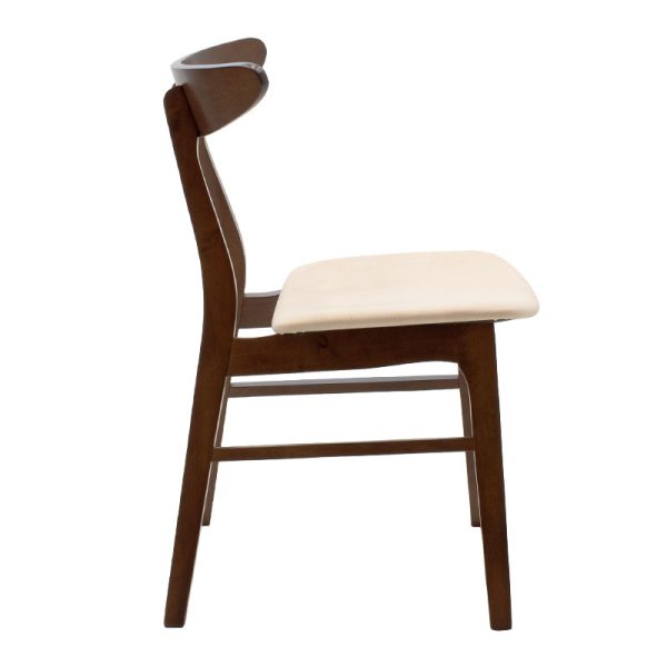 097 000007 2 Chair Orlean pakoworld beige fabric-walnut rubberwood legIndoor furniture > Chairs