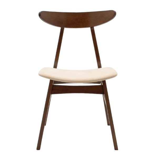097 000007 3 Chair Orlean pakoworld beige fabric-walnut rubberwood legIndoor furniture > Chairs