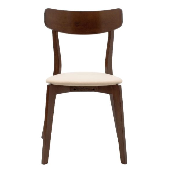 097 000011 3 Chair Toto pakoworld beige fabric-walnut rubberwood legIndoor furniture > Chairs