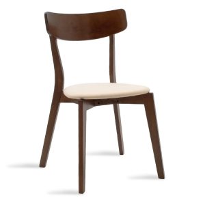 097 000011 Chair Toto pakoworld beige fabric-walnut rubberwood legIndoor furniture > Chairs