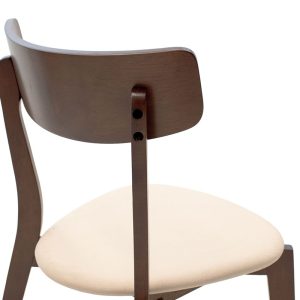 097 000011 4 Chair Toto pakoworld beige fabric-walnut rubberwood legIndoor furniture > Chairs
