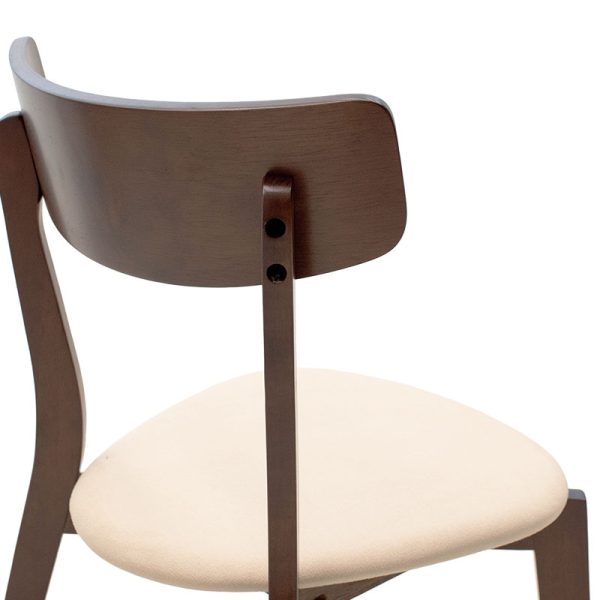 097 000011 4 Chair Toto pakoworld beige fabric-walnut rubberwood legIndoor furniture > Chairs
