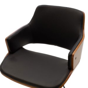 106 000001 4 Fern pakoworld office chair black pu - walnut wood 53x61x79/89cmOffice furniture > Labor office chairs