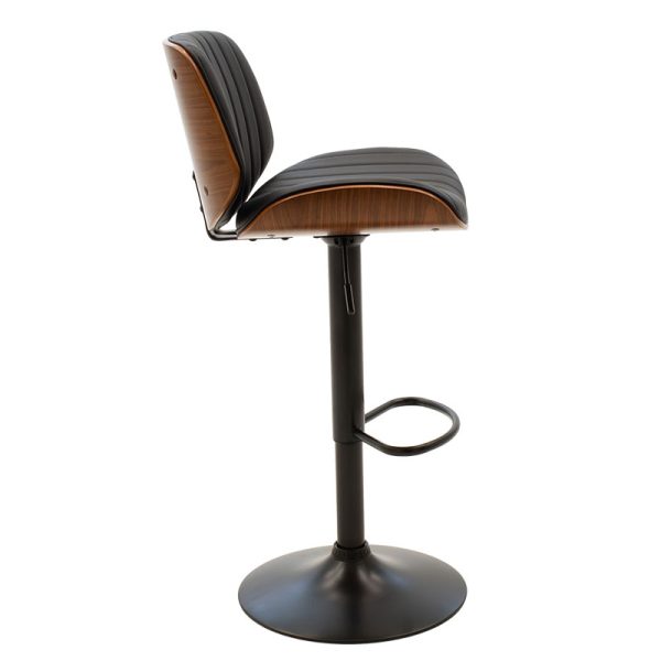 106 000005 2 Bar stool Fern pakoworld adjustable height PU black wenge metal blackIndoor furniture > Bar stools