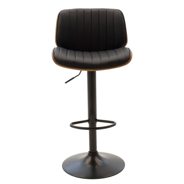 106 000005 3 Bar stool Fern pakoworld adjustable height PU black wenge metal blackIndoor furniture > Bar stools