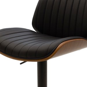 106 000005 4 Bar stool Fern pakoworld adjustable height PU black wenge metal blackIndoor furniture > Bar stools