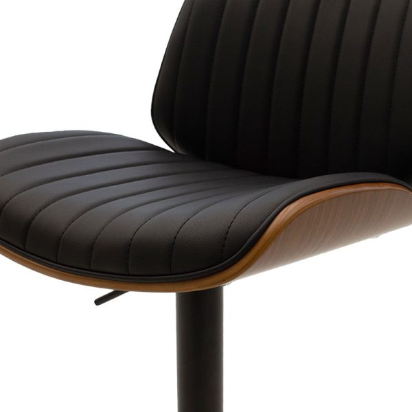 106 000005 4 Bar stool Fern pakoworld adjustable height PU black wenge metal blackIndoor furniture > Bar stools