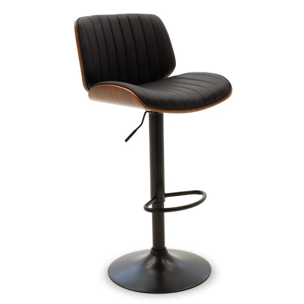 106 000005 Bar stool Fern pakoworld adjustable height PU black wenge metal blackIndoor furniture > Bar stools