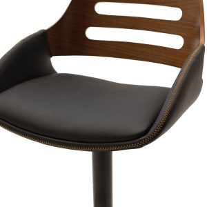 106 000007 4 Bar stool Fern pakoworld adjustable height PU black walnut-metal blackIndoor furniture > Bar stools