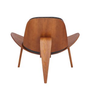106 000015 1 Armchair Vilma pakoworld PU black- walnut plywood 90x73x75cmIndoor furniture > Living room armchairs