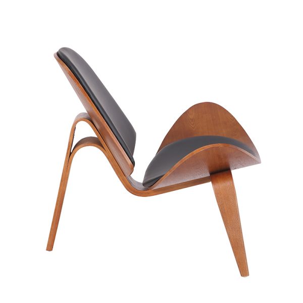 106 000015 2 Armchair Vilma pakoworld PU black- walnut plywood 90x73x75cmIndoor furniture > Living room armchairs
