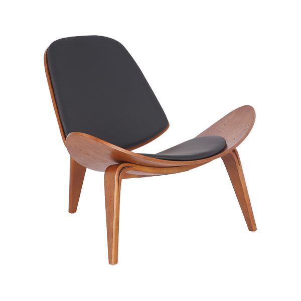 106 000015 Armchair Vilma pakoworld PU black- walnut plywood 90x73x75cmIndoor furniture > Living room armchairs