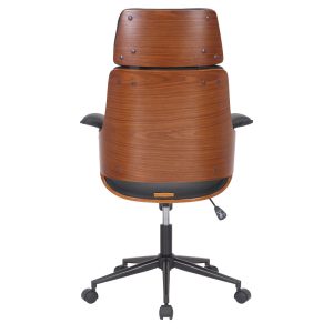 106 000020 3 Manager office chair Hermanos pakoworld with black pu - walnut woodOffice furniture > Manager office chairs