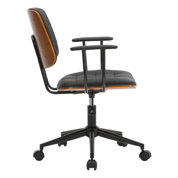 106 000023 2 Manager office chair Endika pakoworld with black pu - walnut woodOffice furniture > Labor office chairs