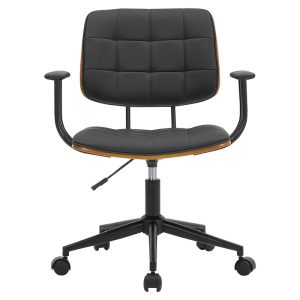 106 000023 3 Manager office chair Endika pakoworld with black pu - walnut woodOffice furniture > Labor office chairs