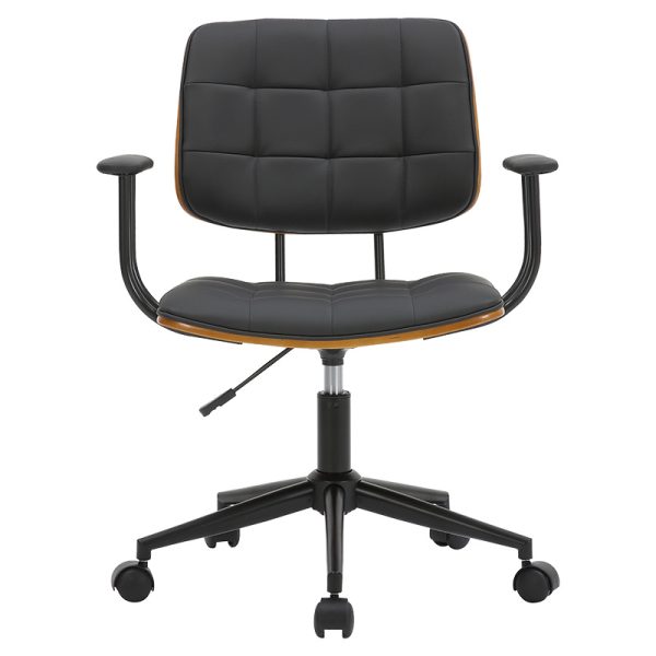 106 000023 3 Manager office chair Endika pakoworld with black pu - walnut woodOffice furniture > Labor office chairs