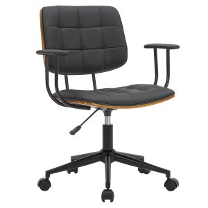 106 000023 Manager office chair Endika pakoworld with black pu - walnut woodOffice furniture > Labor office chairs