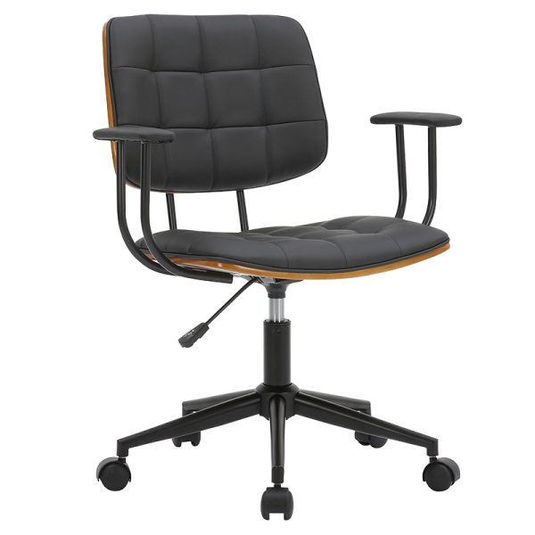 106 000023 Manager office chair Endika pakoworld with black pu - walnut woodOffice furniture > Labor office chairs