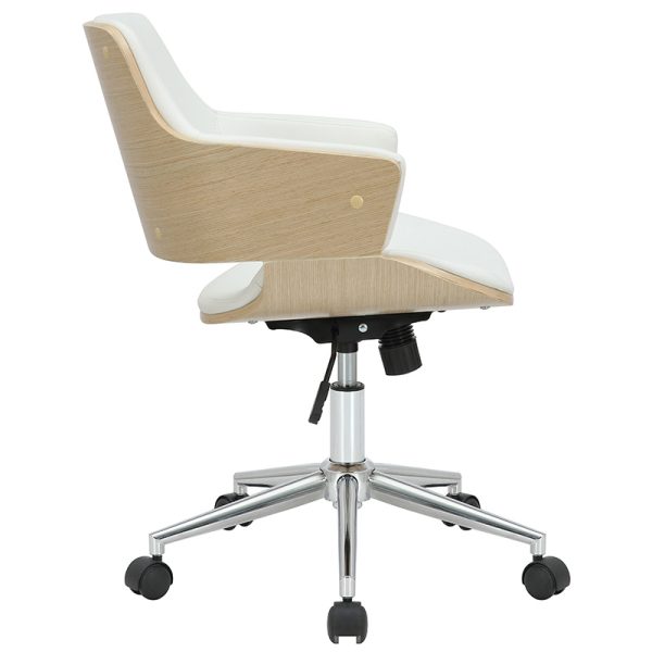 106 000025 2 Manager office chair Fern pakoworld PU white natural woodOffice furniture > Labor office chairs