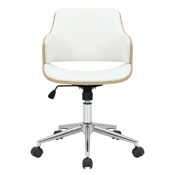 106 000025 3 Manager office chair Fern pakoworld PU white natural woodOffice furniture > Labor office chairs
